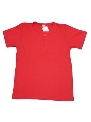 Camisa Malha Vermelha com Botão - Pibiti