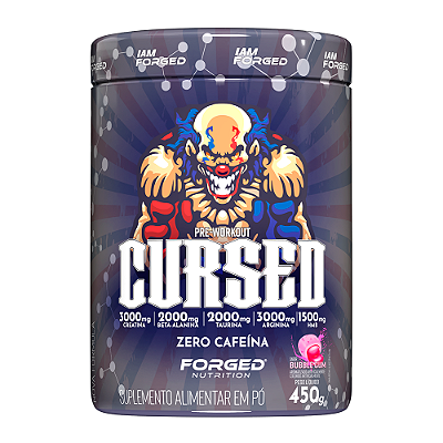 Pré-Treino Cursed 450g Sem Cafeína Forged Nutrition | HMB, Creatina, BCAA, Arginina, Tirosina | Alta Performance, Foco Mental, Energia Limpa, Treino Noturno, Fórmula Completa Premium