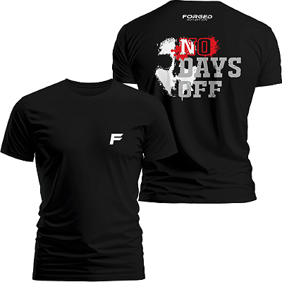 Camiseta Preta No Days Off Casual 100% Algodão