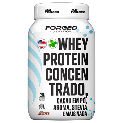 Whey Protein Concentrado 900g Forged Nutrition | Clean Label com Stevia | Sem Corantes e Açúcares Adicionados | 20g Proteína por Dose | Puro e Natural | Sem Conservantes