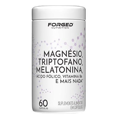 Magnésio, Triptofano, Melatonina, Ácido Fólico, Vitamina B6 - 60 Cápsulas Veganas, Relaxamento, Sono e Bem-Estar – Forged Nutrition
