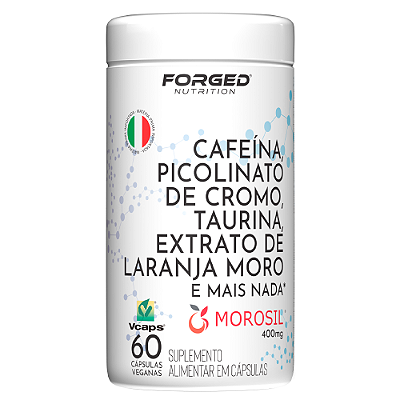 Cafeína, Picolinato de Cromo, Taurina, Extrato de Laranja Moro MOROSIL® 60 Vcaps