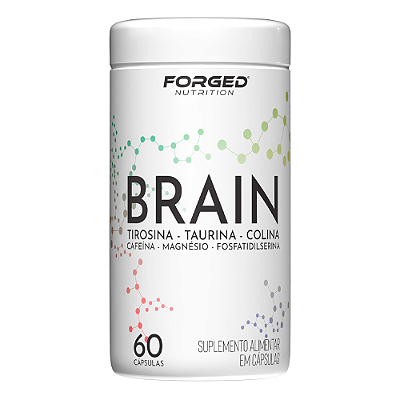 Brain Nootrópico 60 Cápsulas - Tirosina, Colina, Taurina, Cafeína, Fosfatidilserina - Foco, Energia, Performance Mental - Forged Nutrition