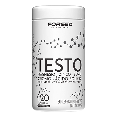 Testo Forged - Zinco, Magnésio, Boro, Cromo, Vitamina D3, B12 - Precursor Da Testosterona - 120 Cápsulas - Forged Nutrition