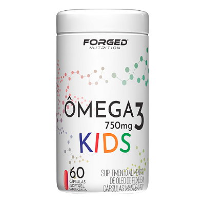 Ômega 3 Kids 750mg Dha Epa 60 Cápsulas Mastigáveis Sabor Cereja - Forged Nutrition