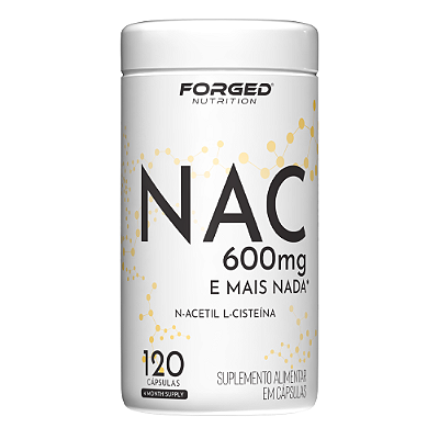 Nac 600mg N-acetil L-cisteína Antioxidante - Fórmula Com Máxima Concentração E Pureza 120 Cápsulas - Forged Nutrition