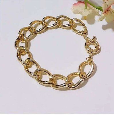Pulseira Elos Torcidos Banhada em Ouro 18 k.
