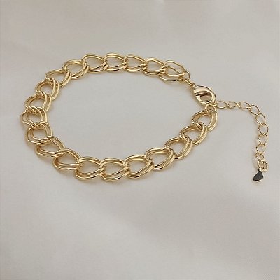 Pulseira Grumet Dupla Banhada em Ouro 18 k.