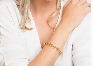 Pulseira  Elo Português Banhada em Ouro 18k.
