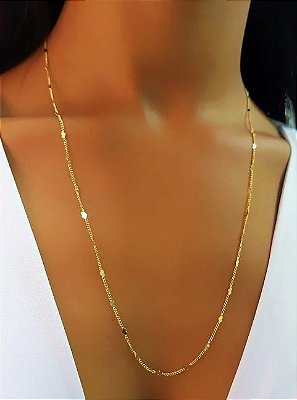 Colar Mini Corações Banhado em Ouro 18 k.