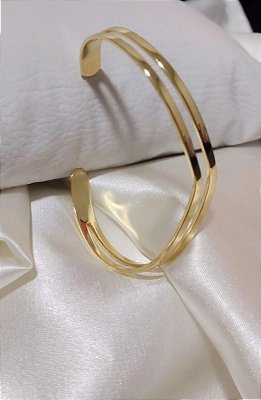Bracelete Dois Fios Banhado em Ouro 18 k.