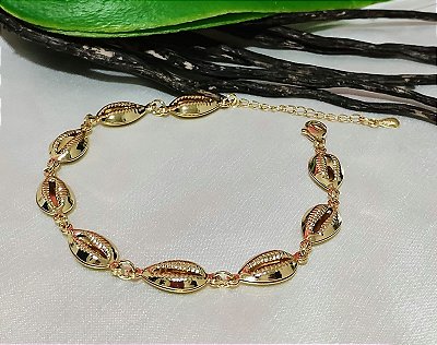 Pulseira Búzios Banhado em Ouro 18 k.