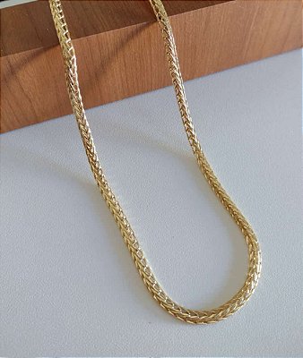Colar Corrente Palmeira Banhado em Ouro 18k.
