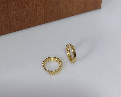 Brinco Infantil Argolinha Lisa Banhado em Ouro 18 k.