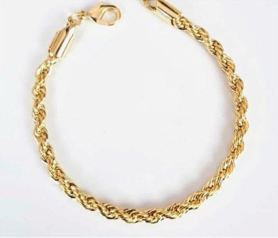 Pulseira Cordão Baiano Banhada em Ouro 18 k.