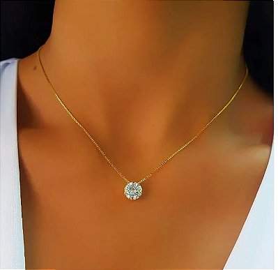Colar ponto de Luz  Banhado em Ouro 18 k.