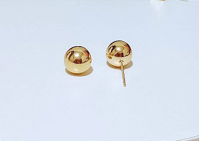 Brinco Bola Lisa Banhado em Ouro 18 k.