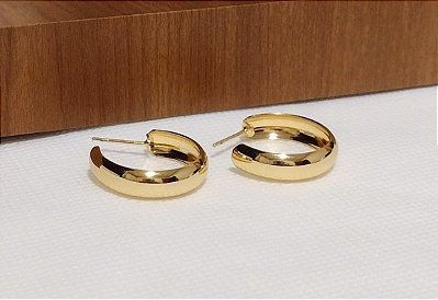 Brinco Argola Lisa Banhado em Ouro 18 k.