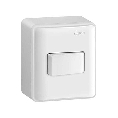 CONJUNTO CAIXA SOBREPOR SIMON COM INTERRUPTOR SIMPLES BR 19.970-30