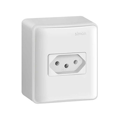 CONJUNTO CAIXA SOBREPOR SIMON COM TOMADA 2P+T 20A 250V BR 19.980-30