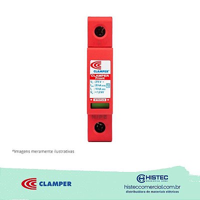 DPS 1P 20KA 275V PLUGÁVEL CLASSE II FRONT 14295 CLAMPER