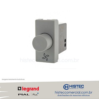 DIMMER ROTATIVO PARA VENTILADOR 160VA BIVOLT CINZA 611027CZ PIAL PLUS+