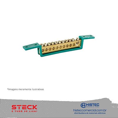 BARRAMENTO TERRA STECK SBT11 11 TERM. VERDE