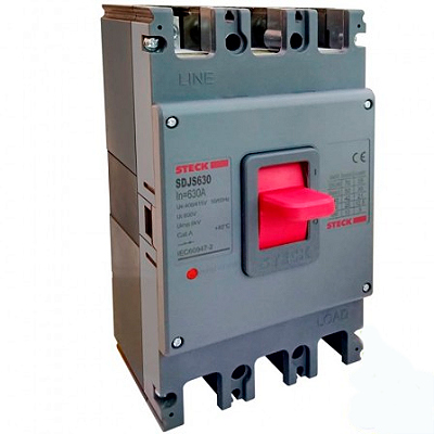 DISJUNTOR CAIXA MOLDADA STECK TRIPOLAR SD-LS630 630A 50KA