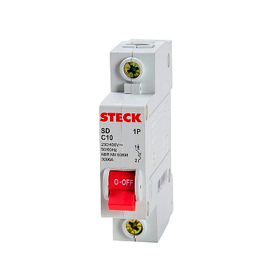 DISJUNTOR MONOPOLAR STECK SD-61.C.10 10A 3KA