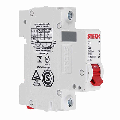 DISJUNTOR MONOPOLAR STECK SD-61.C.32 32A 3KA