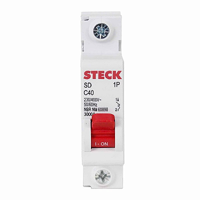 DISJUNTOR MONOPOLAR STECK SD-61.C.40 40A 3KA
