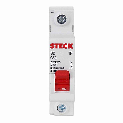 DISJUNTOR MONOPOLAR STECK SD-61.C.50 50A 3KA