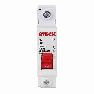 DISJUNTOR MONOPOLAR STECK SD-61.C.63 63A 3KA