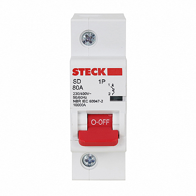 DISJUNTOR MONOPOLAR STECK SDD1.C.080 80A 10KA