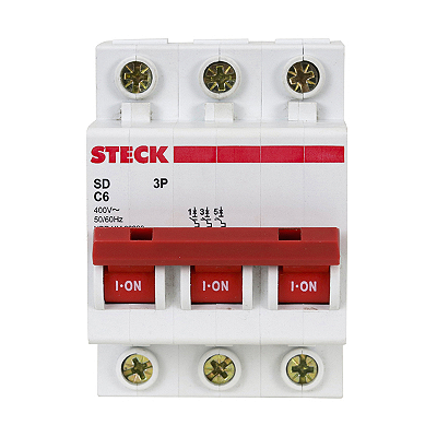 DISJUNTOR TRIPOLAR STECK SD-63.C.06  6A 3KA