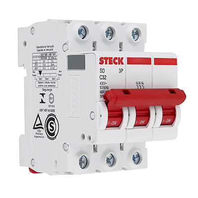 DISJUNTOR TRIPOLAR STECK SD-63.C.32 32A 3KA