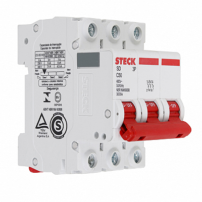 DISJUNTOR TRIPOLAR STECK SD-63.C.50 50A 3KA