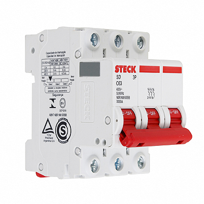 DISJUNTOR TRIPOLAR STECK SD-63.C.63 63A 3KA
