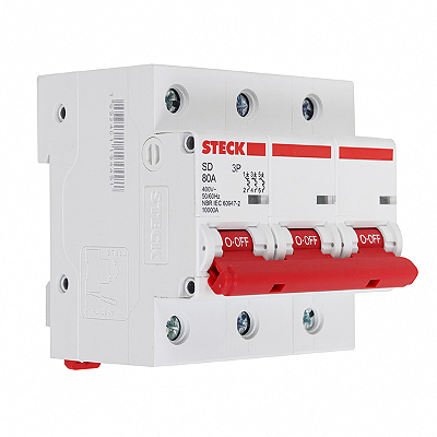 DISJUNTOR TRIPOLAR STECK SDD3C 80  80A 10KA