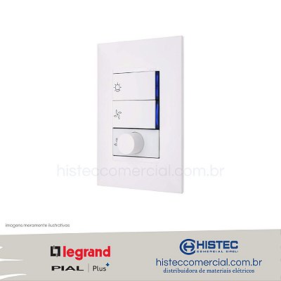 CONJUNTO CONTROLE VENTILADOR BIVOLT 4x2 611125BC PIAL PLUS+
