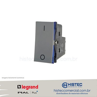 INTERRUPTOR BIPOLAR SIMPLES 10A CINZA 612005CZ PIAL PLUS+