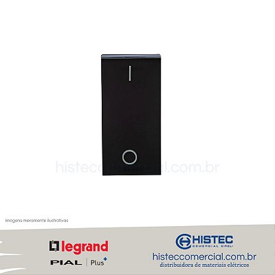 INTERRUPTOR BIPOLAR SIMPLES 10A PRETO 612005PT PIAL PLUS+