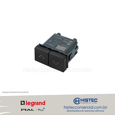 PULSADOR A REVERSAO PRETO 612017PT PIAL PLUS+