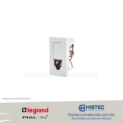 TOMADA TELEFONE RJ11 4 FIOS BRANCO 615010BC PIAL PLUS+