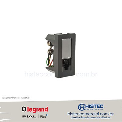 TOMADA TELEFONE RJ11 4 FIOS PRETO 615010PT PIAL PLUS+