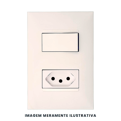 CONJUNTO INTERRUPTOR PARALELO + TOMADA 2P+T 10A 4x2 BR 615078BC PIAL PLUS+
