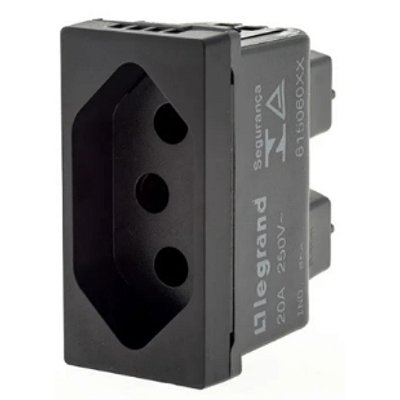 TOMADA 2P+T 20A PT BORNE PARAFUSO 615060PT PIAL PLUS+