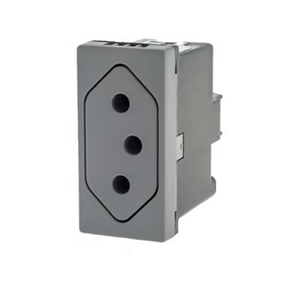 TOMADA 2P+T 10A FUNDO MÓVEL CZ BORNE AUTOMÁTICO 615041CZ PIAL PLUS+