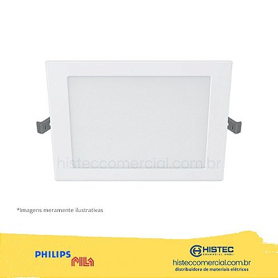 LUMINÁRIA PILA LED DL052 EMBUTIR QUADRADA 18W 4K 1300l BIVOLT PHILIPS