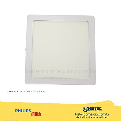 LUMINÁRIA PILA LED DL052 SOBREPOR QUADRADA 12W 4K 900l BIVOLT PHILIPS